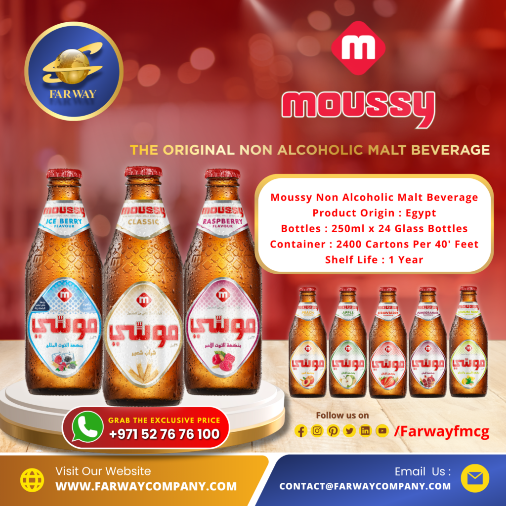 Moussy Non Alcoholic Malt Beverage Importer & Exporter in Dubai, UAE, Middle East only at Far Way