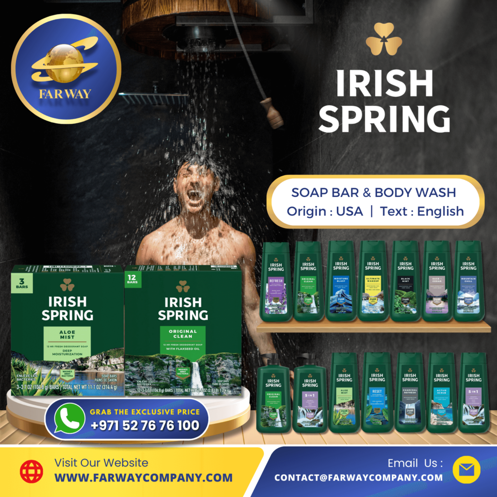 Irish Spring Soap Bar & Body Wash Importer & Exporter in Dubai, UAE, Middle East