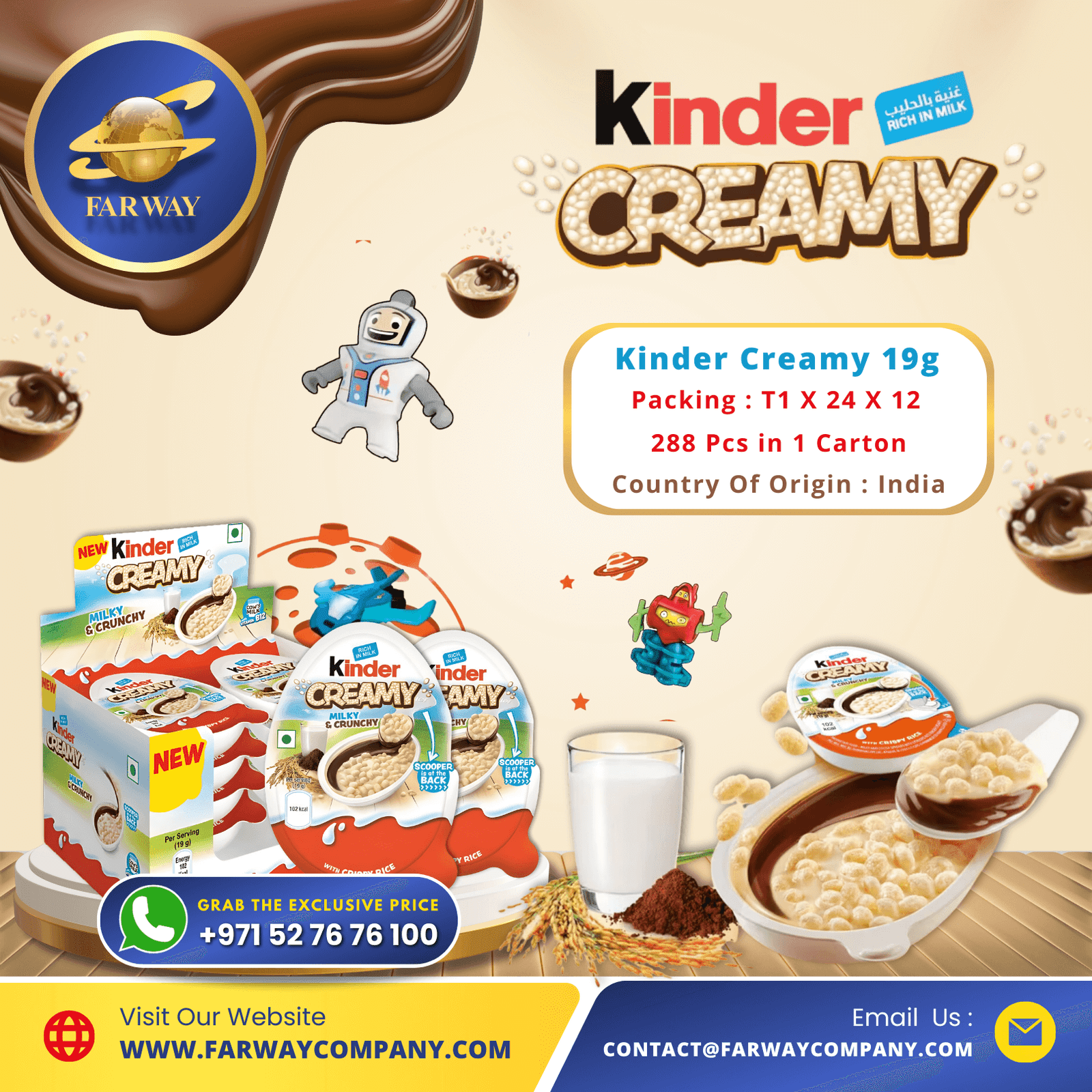 Kinder Creamy Importer & Exporter in Dubai, UAE, Middle East