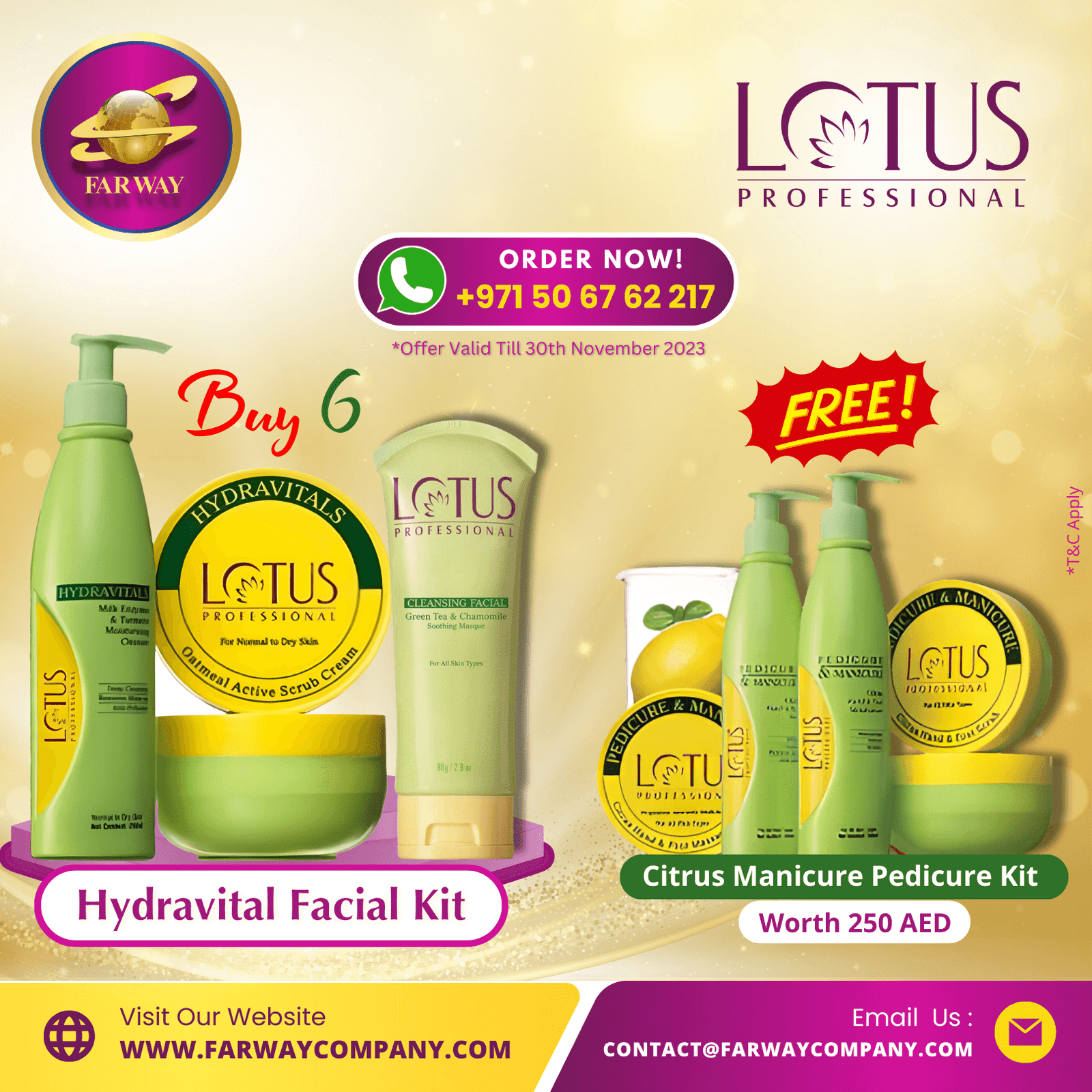 Lotus Professional Hydravital Facial Kit for Salon Distributor in Dubai, UAE, Middle East Far Way