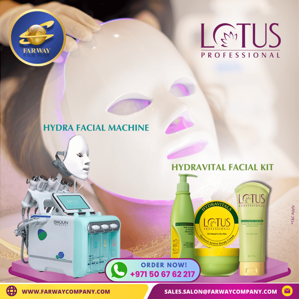 Lotus Professional Hydravital Facial Kit & Hydra Facial MACHINE Wholesale Distributor for Salon Dubai UAE Middle East