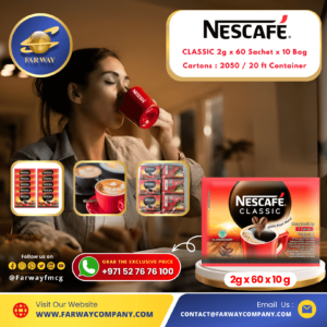 Nescafe Classic 2g Sachet Importer, Exporter & FMCG Distributor in Dubai, UAE, Middle East