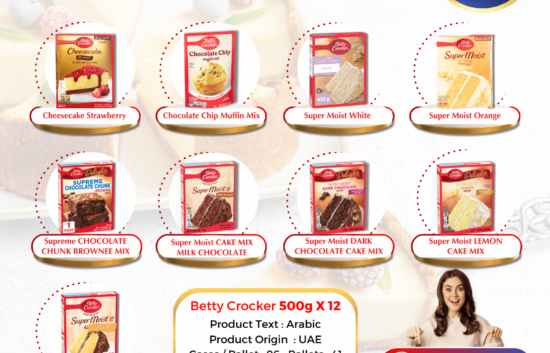 Betty Crocker Cake Mix 500g Importer, Exporter & Confectionary Distributor in Dubai, UAE, Middle East