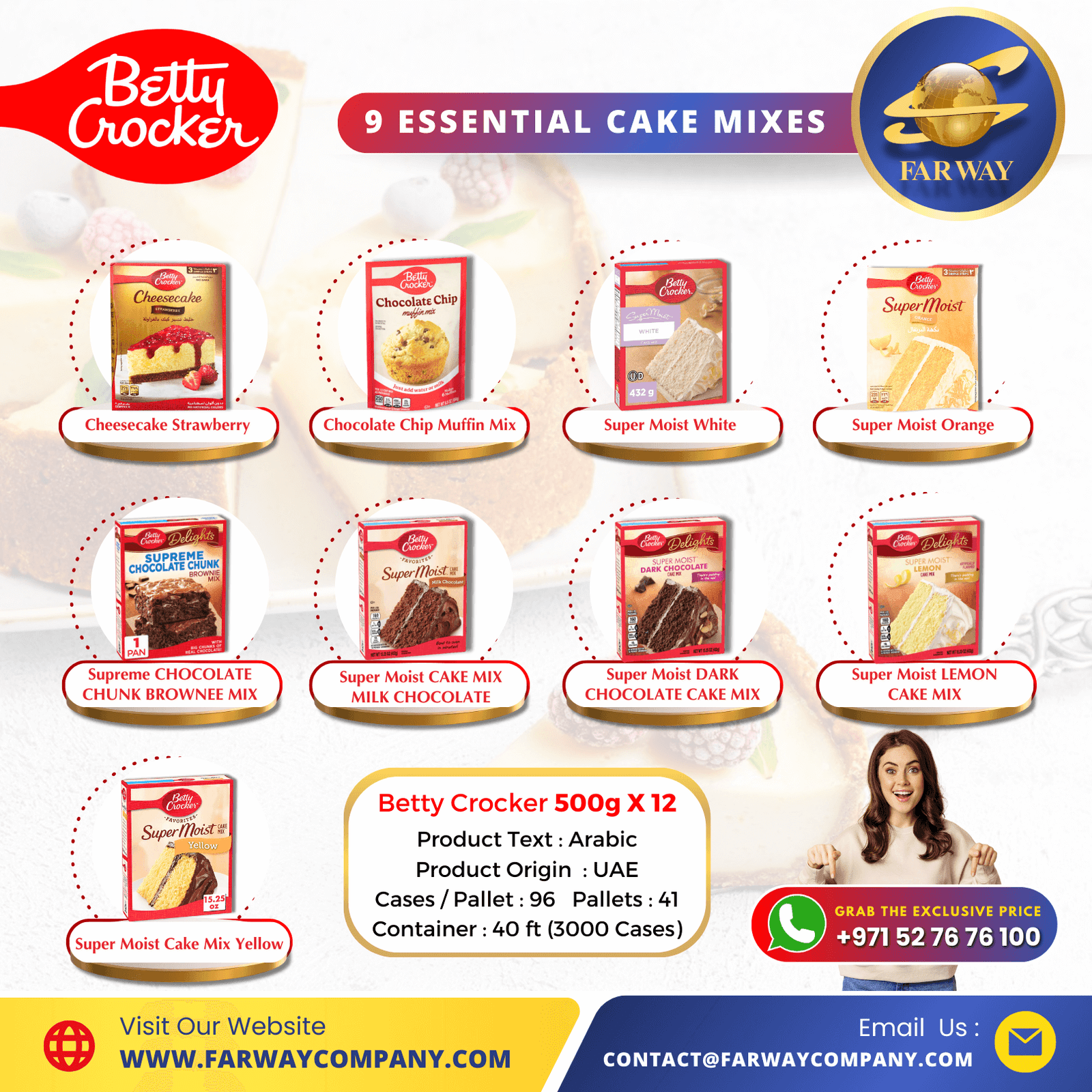 Betty Crocker Cake Mix 500g Importer, Exporter & Confectionary Distributor in Dubai, UAE, Middle East