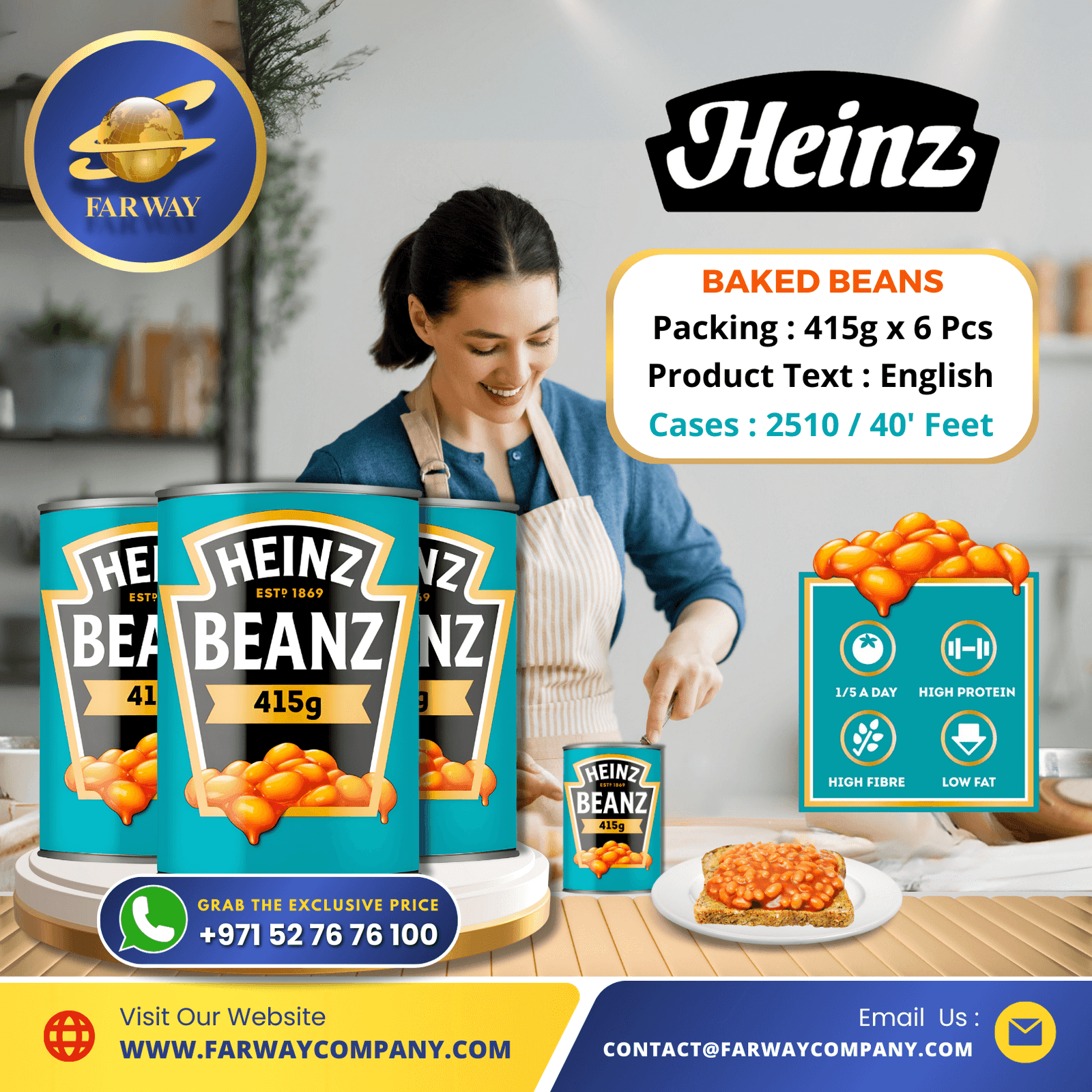 Heinz Baked Beans Exporter & FMCG Distributor in Dubai, UAE, Middle East