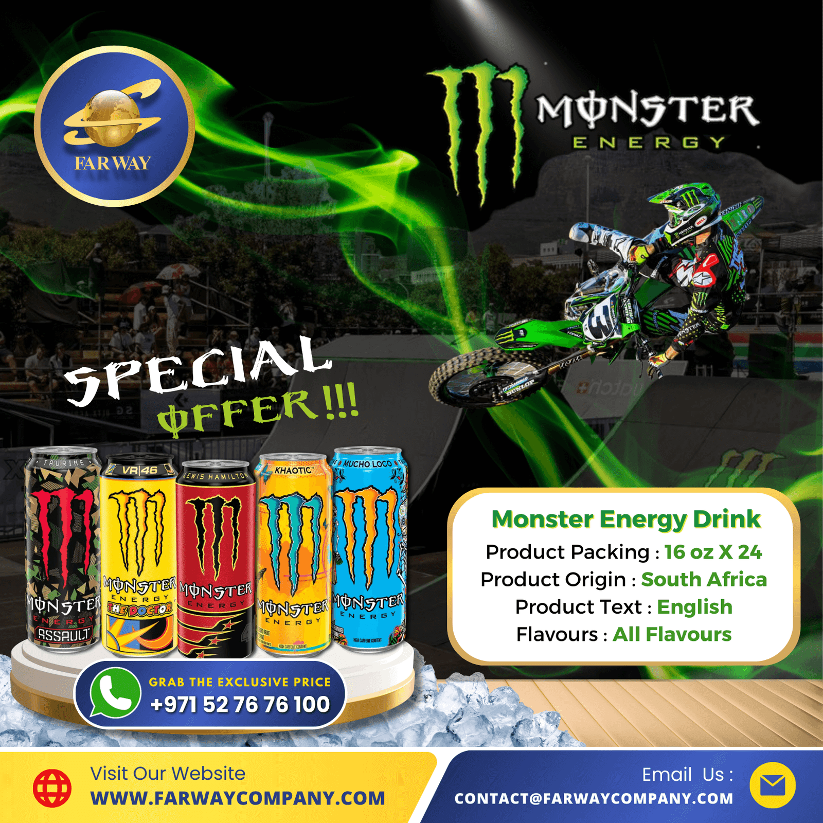 Monster Energy Drink Importer, Exporter & FMCG Distributor in Dubai, UAE, Middle East