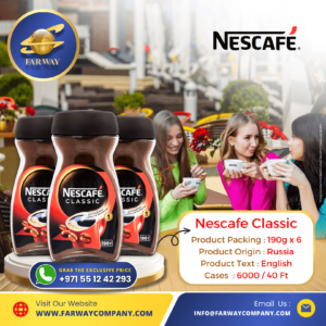 Nescafe Classic 190g Importer, Exporter in Dubai, UAE, Middle East
