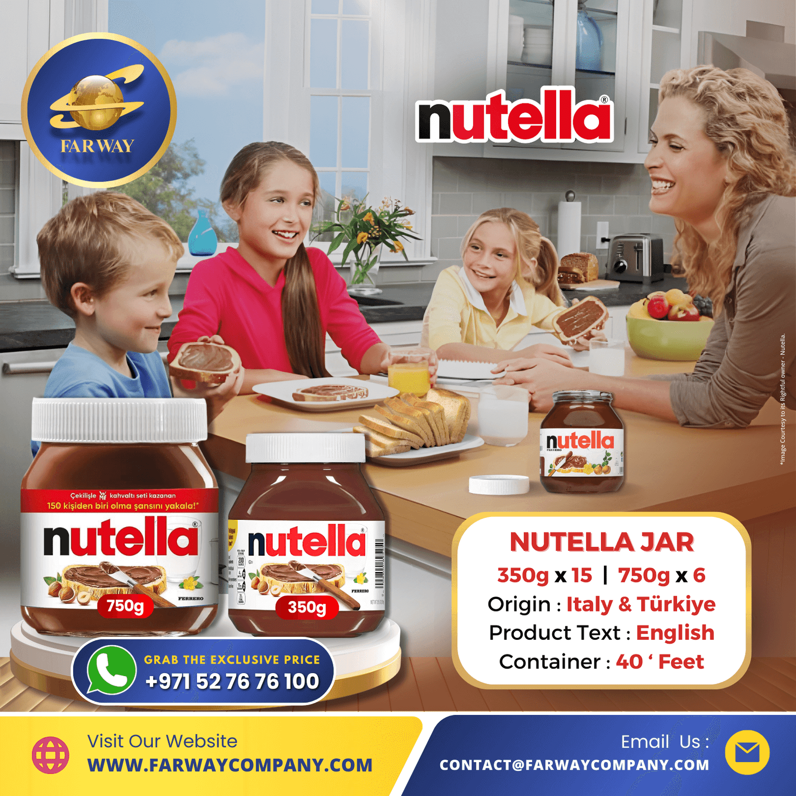 Nutella Spread Importer, Exporter Dubai, UAE, Middle East