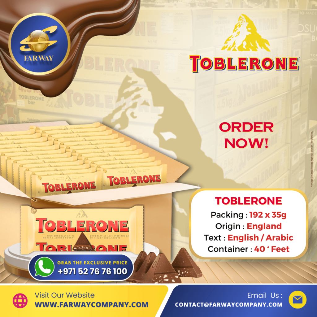 Toblerone Chocolate Importer, Exporter in Dubai, UAE, Middle East