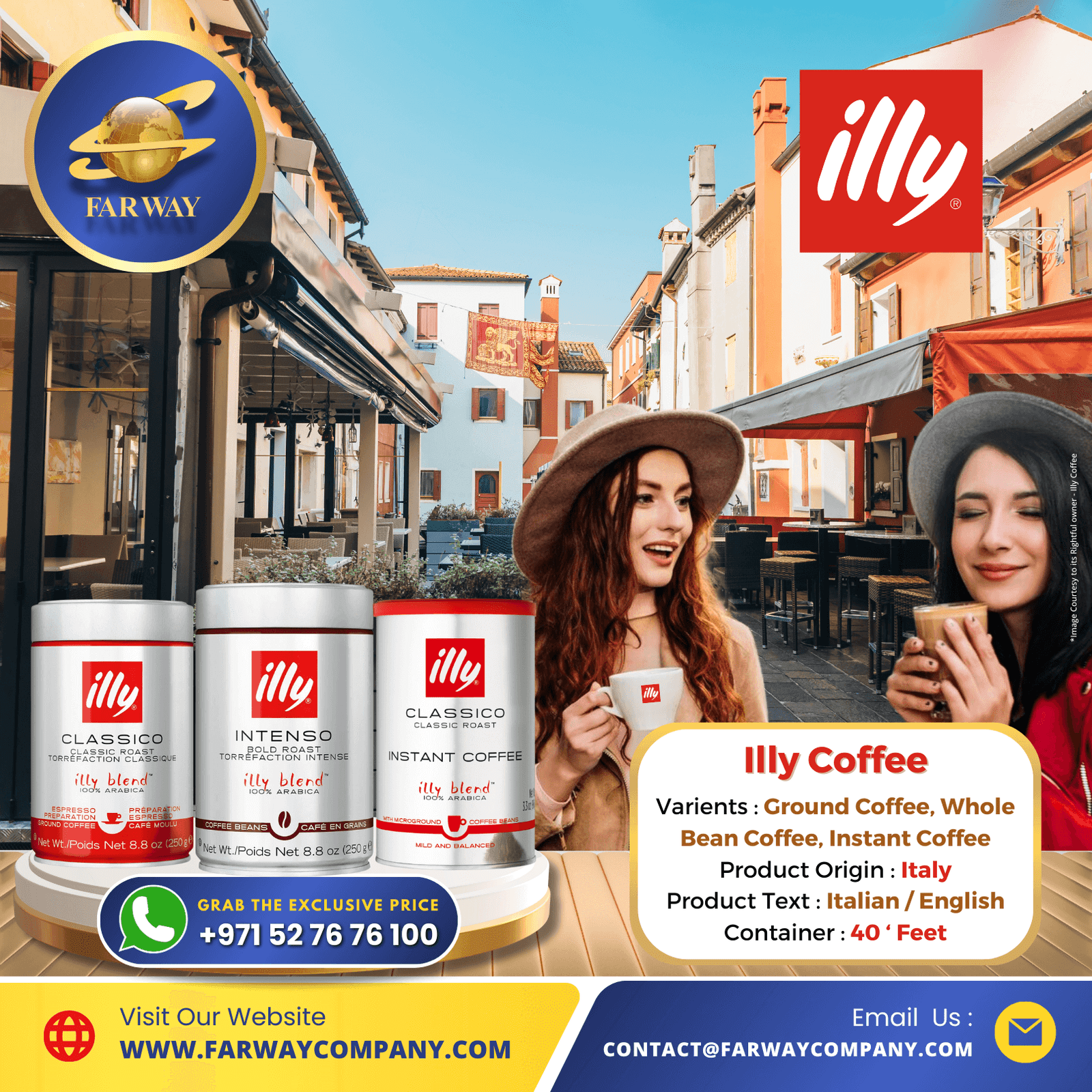 Illy Coffee Importer, Exporter in Dubai, UAE, Middle East